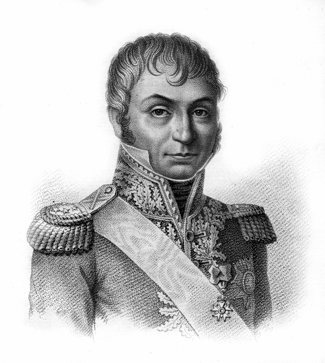 Jean Baptiste Jourdan (1762-1833), Conde, Marechal de França - em Retratos dos generais franceses após as vitórias e conquistas dos franceses. Gravado por Ambroise Tardieu em 1818. Coleção Stella. de Ambroise Tardieu
