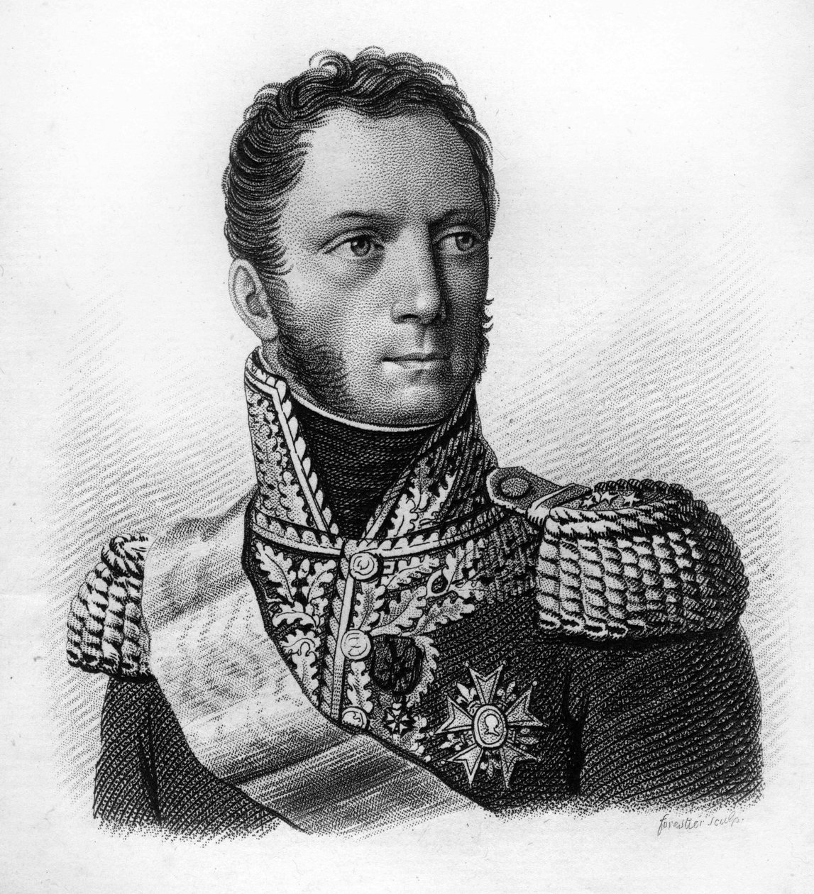 Louis Armand Augustin CAULAINCOURT (1773-1827) - em "Portraits of French generals following the victories and conquests of the French". Gravado por Ambroise Tardieu em 1818. Colecção Stella. de Ambroise Tardieu