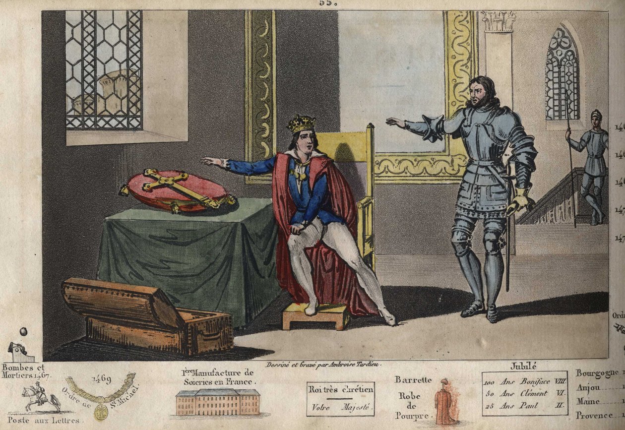 Luís XI (1423-1483) é prisioneiro em Peronne, e do seu apartamento pode ver a torre onde Carlos III morreu após 6 anos de cativeiro. Ele só recuperou a liberdade depois de jurar na Cruz de Carlos Magno que manteria fiel o tratado que de Ambroise Tardieu