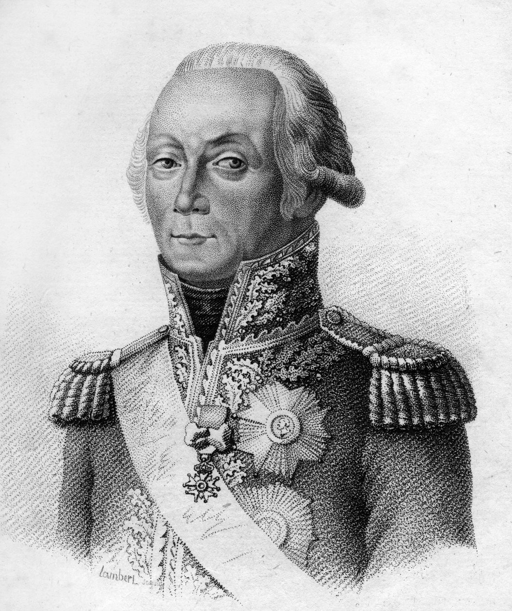 Marechal Kellermann.François Etienne Christophe Kellermann, Duque de Valmy Maréchal de France (1735 a 1820) em "Retratos dos generais franceses após as vitórias e conquistas dos franceses". Gravado por Ambroise Tardieu em 1818. Colecção Stella. de Ambroise Tardieu