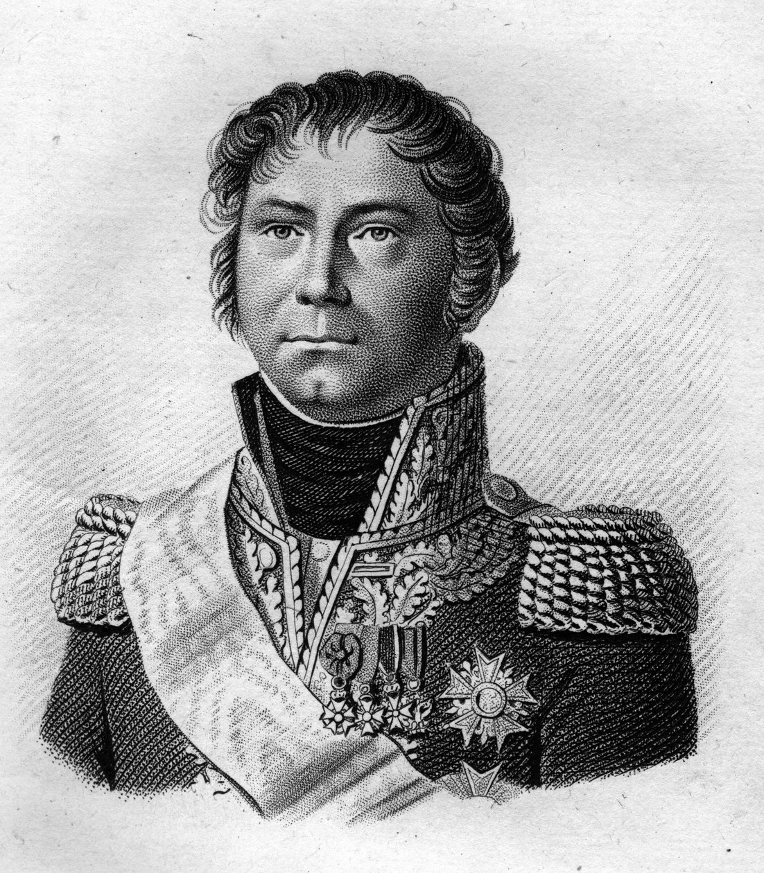 Retrato do General Becker que acompanhou Napoleão I em 1815 ao local de seu embarque para Santa Helena após os 100 dias. em "Portraits des Général Français". Gravado por Ambroise Tardieu em 1818. Coleção Stella de Ambroise Tardieu