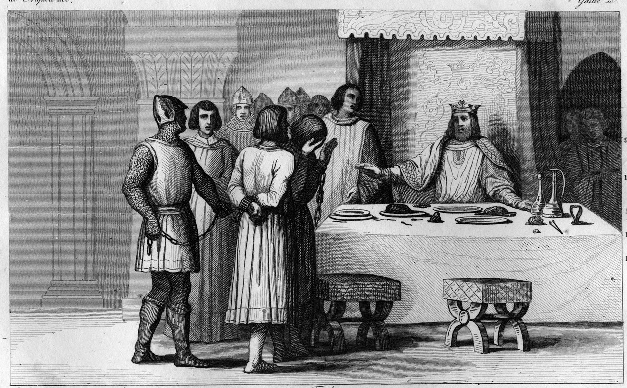 Robert II, o Pio (ca. 970-1031) liberta os conspiradores - Robert II disse "O Pio" (ca. 972-1031), dinastia dos Capetianos - Sabendo que dois conspiradores tinham sido condenados à morte, ele os fez comungar, tratar lindamente e depois render à liberdade - de Ambroise Tardieu
