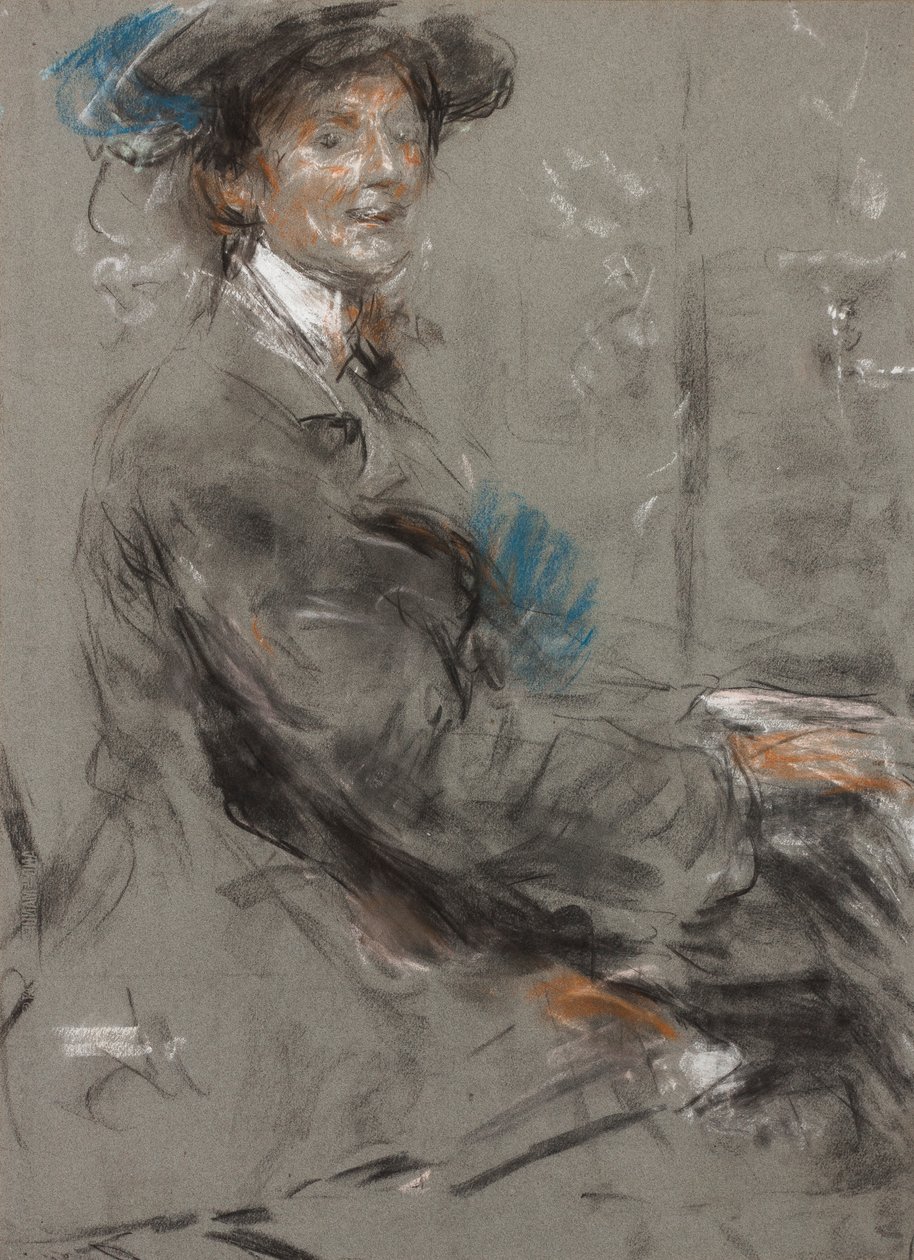 Dame Ethel Smyth (pastel em papel cinza) de Ambrose McEvoy