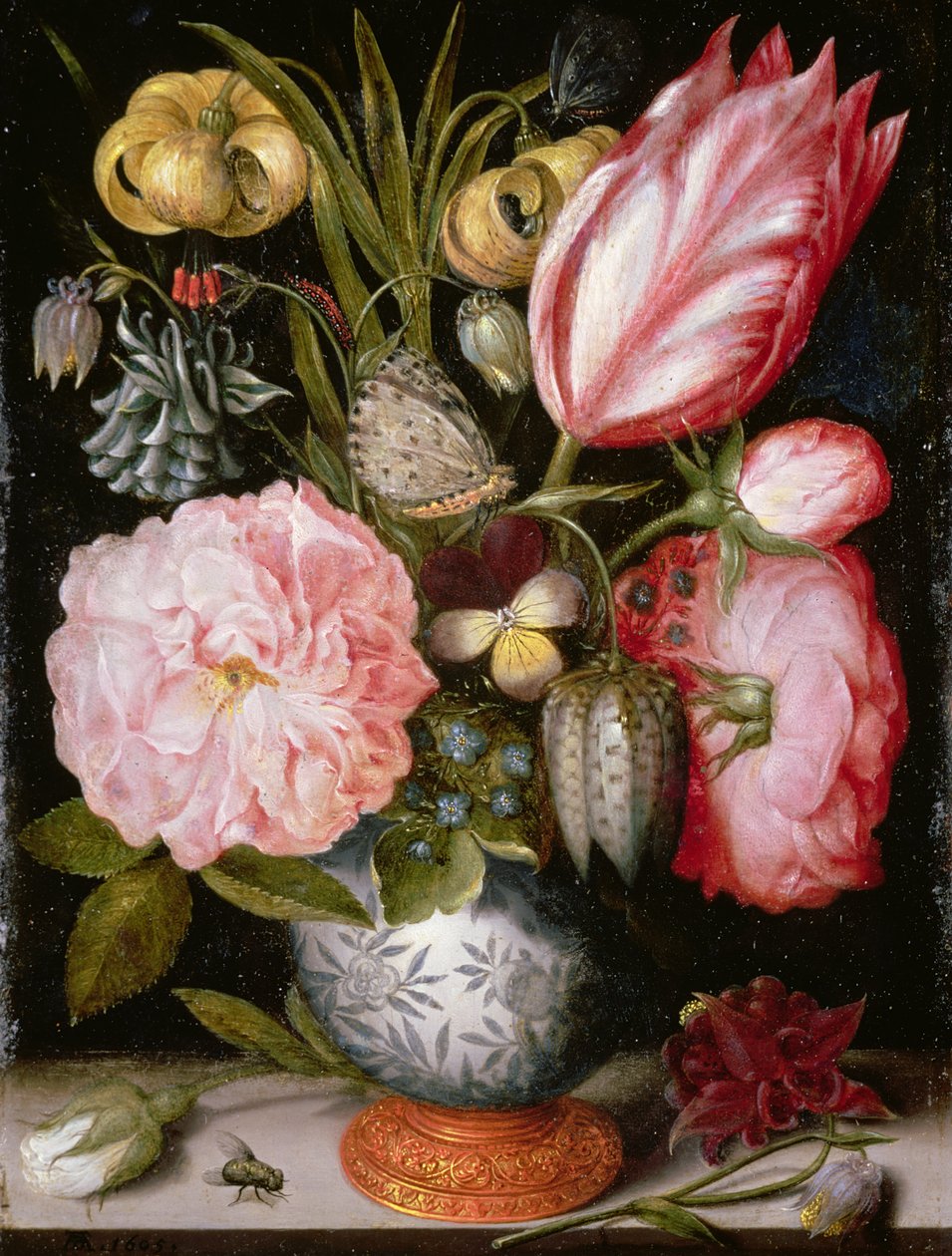 Ainda vida de flores em um vaso de porcelana de Ambrosius the Elder Bosschaert