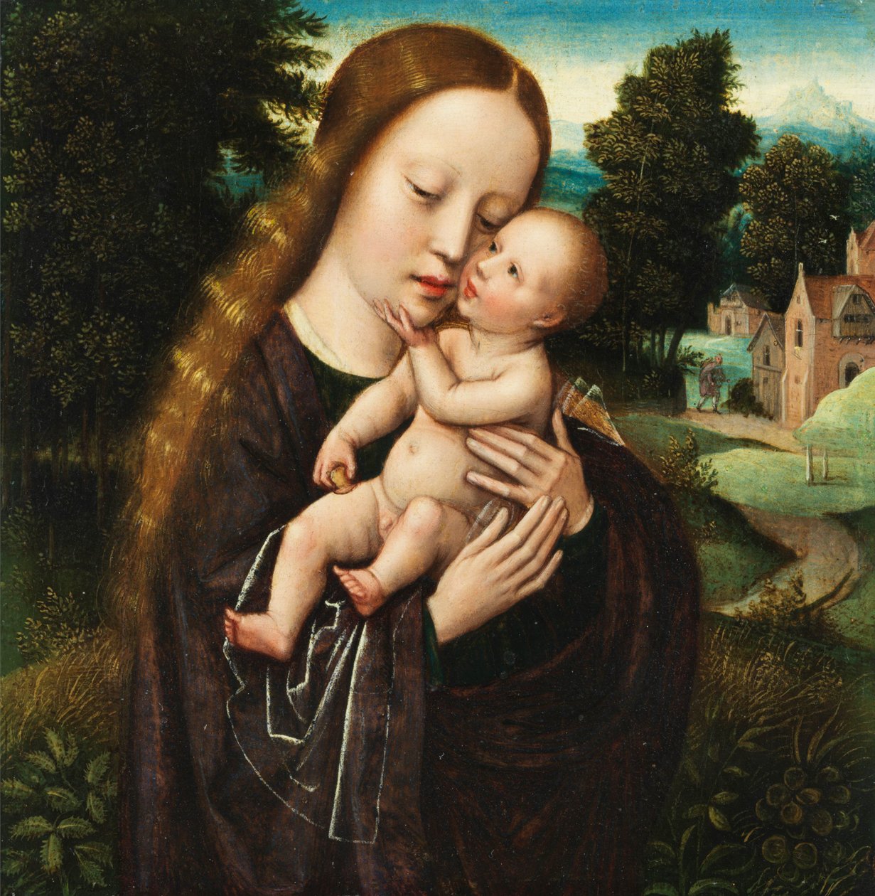 Ambrosius Benson Maria com o Menino em paisagem de Ambrosius Benson