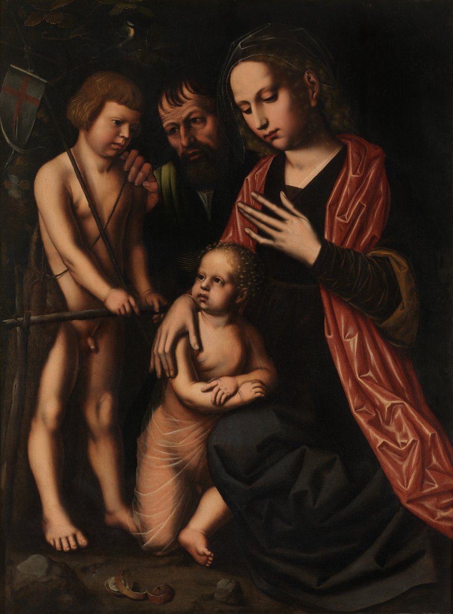 A Sagrada Família e São João Baptista (óleo sobre painel) de Ambrosius Benson