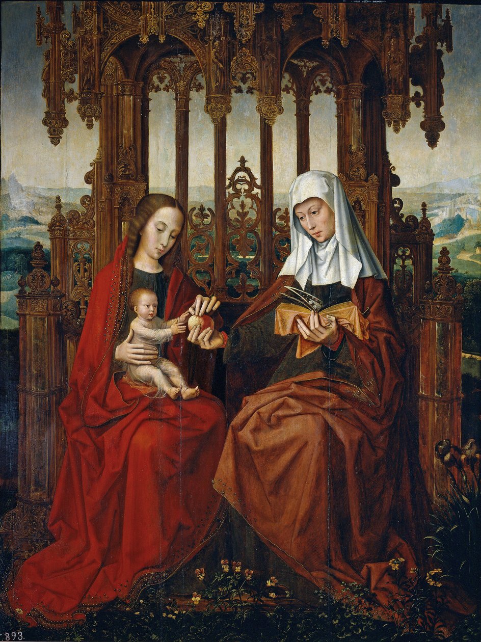 A virgem e o menino com Santa Ana de Ambrosius Benson