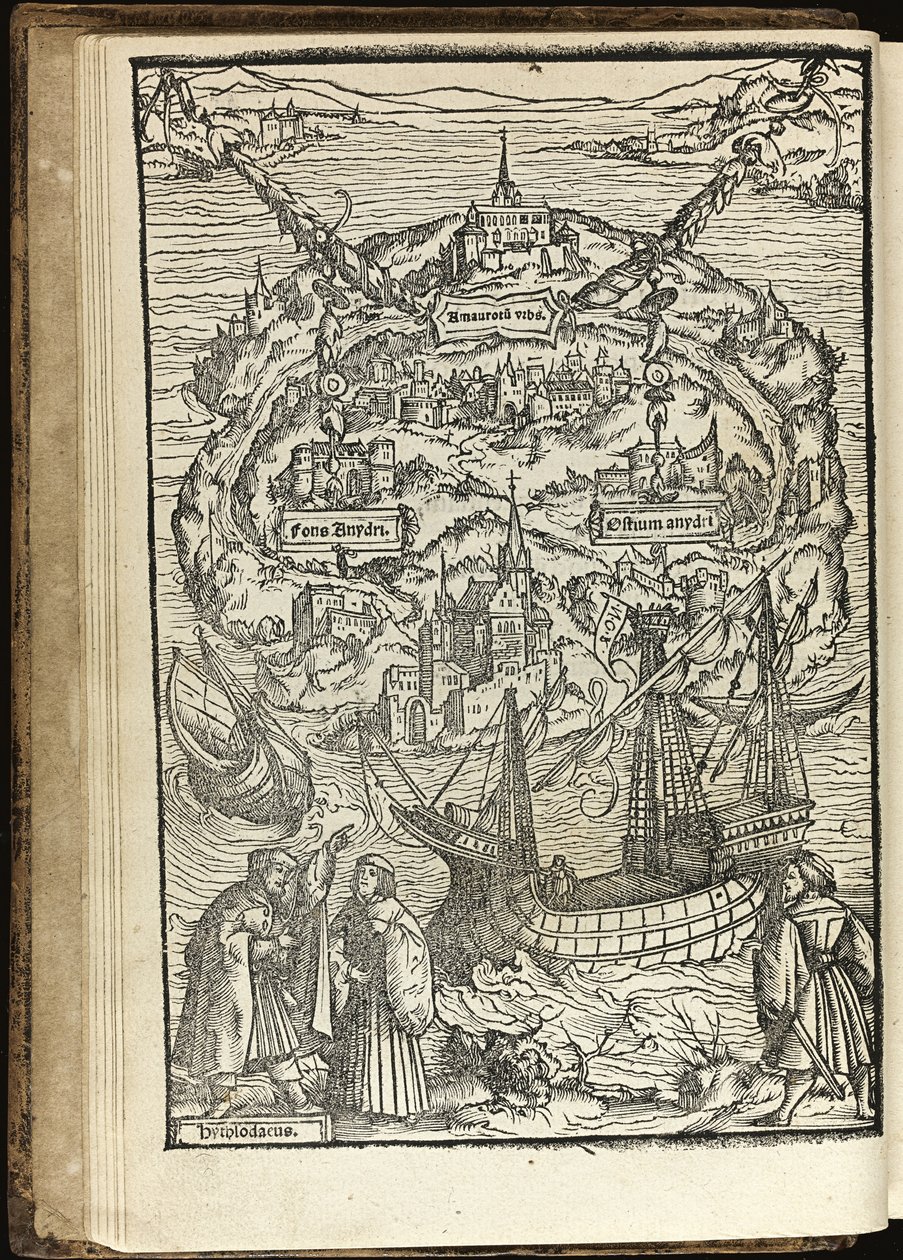 Utopia por Thomas More, 1518 de Ambrosius Holbein