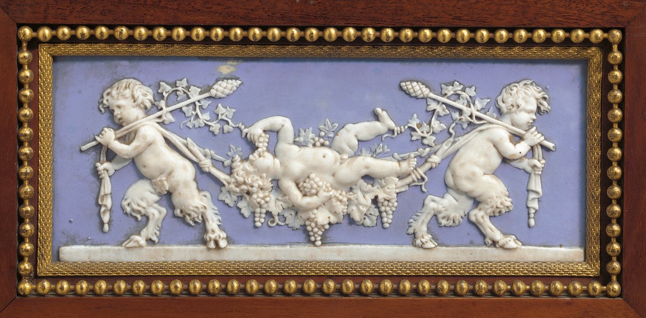 Painel de um console Napoleão III, à maneira de Jacob, por Maison Millet, Paris, c.1865 (jasperware montado em ormolu, mogno e marchetaria) (detalhe de 362841) de Ambrosius the Elder Bosschaert