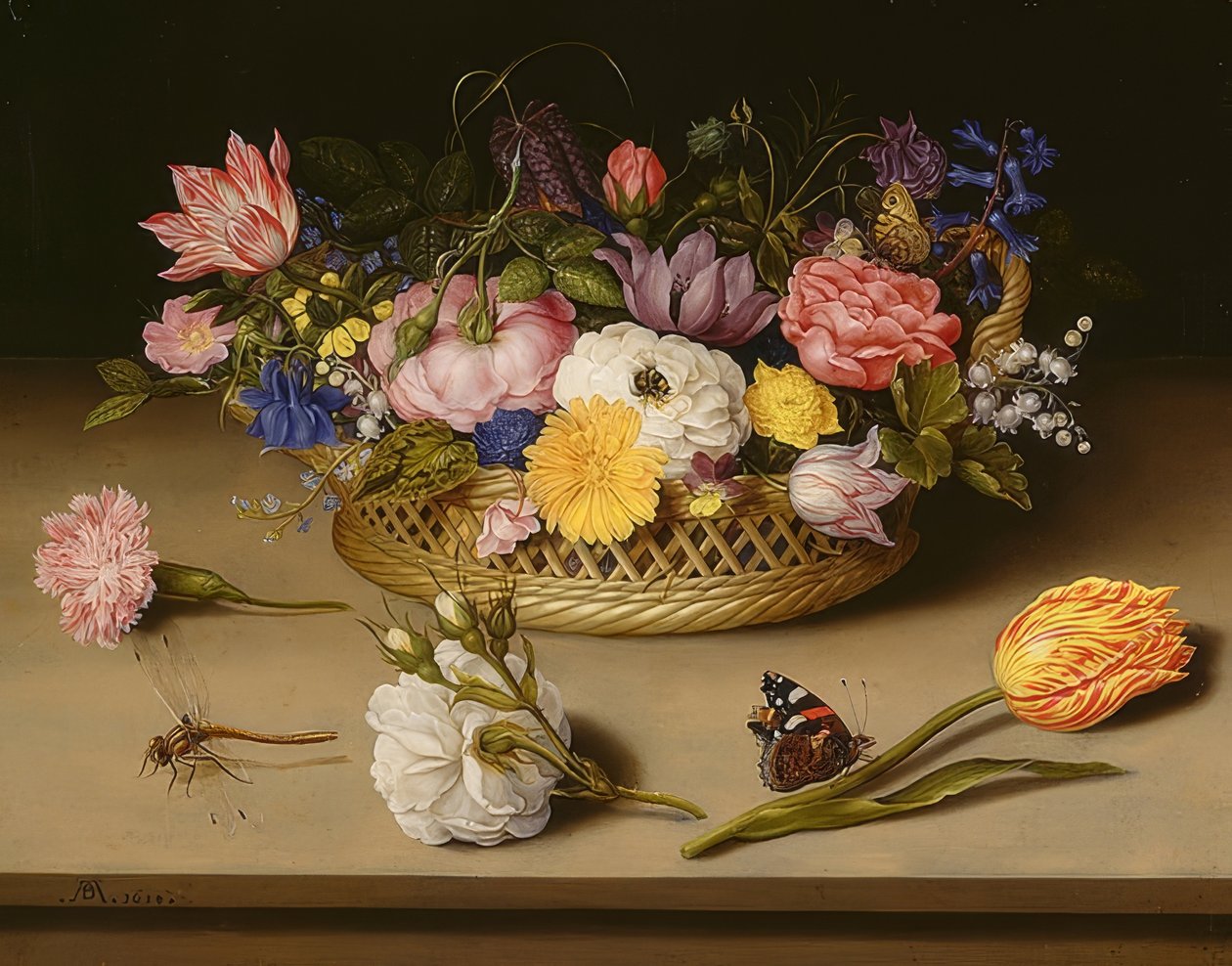 Natureza morta com flores. 1614 de Ambrosius the Elder Bosschaert