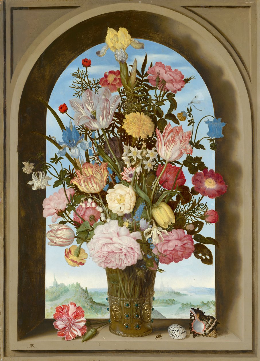 Vaso de Flores em uma Janela, c.1618 de Ambrosius the Elder Bosschaert