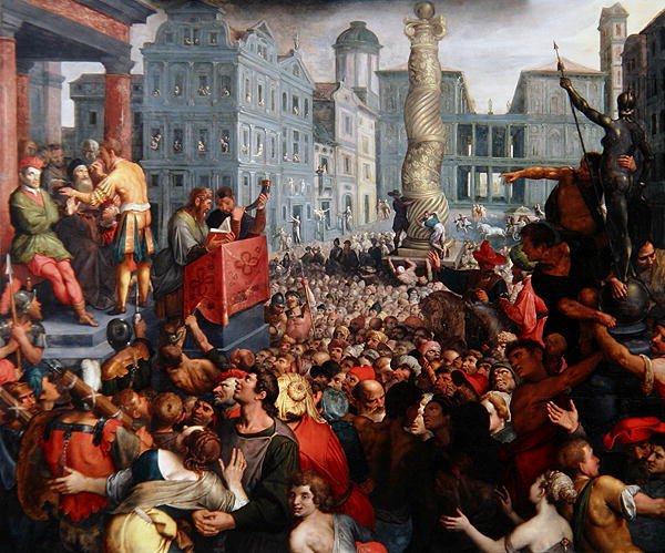 O Julgamento de Zaleucus, c.1606 (óleo sobre painel) de Ambrosius the Elder Francken or Franck
