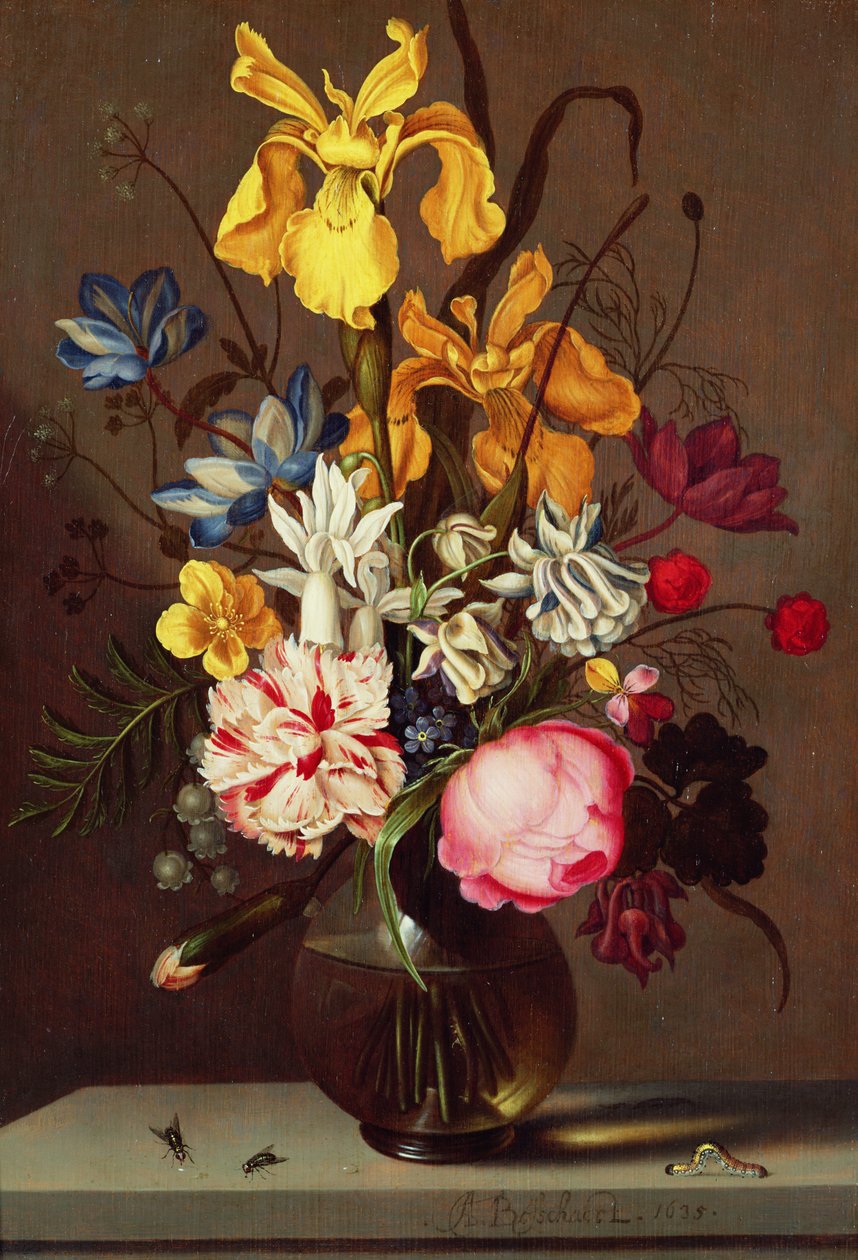 Um vaso de flores, 1635 de Ambrosius the Younger Bosschaert
