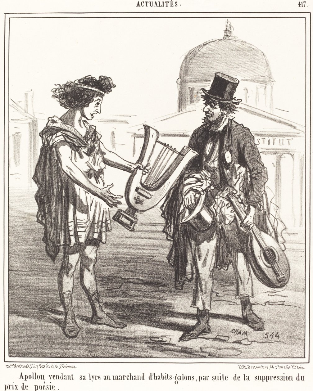 Apolo vendendo sua lira de Amédée Charles Henri Cham