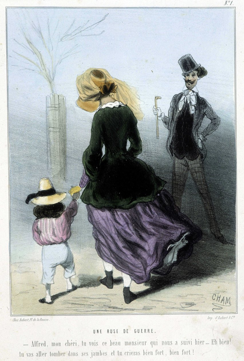 Um ardil de guerra - em "Madeleines" de Cham, v.1870-1880 de Amédée de Noé
