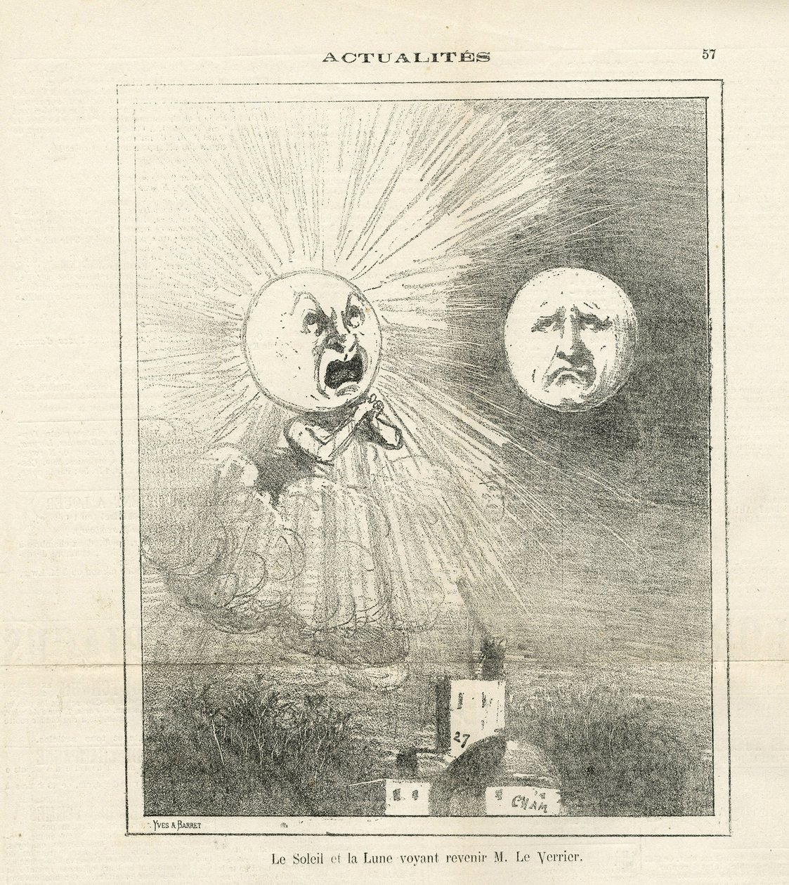 Ilustração de Cham (1819-1879) em Le Charivari de Amédée de Noé