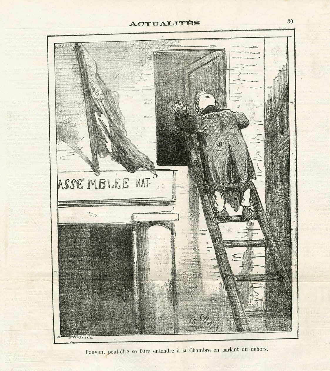 Ilustração de Cham (1819-1879) em Le Charivari de Amédée de Noé