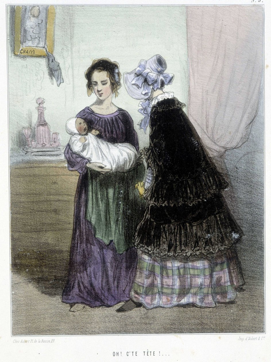 Oh, é a tua cabeça! (mãe indigna) - em "Madeleines" de Cham, v.1870-1880 de Amédée de Noé