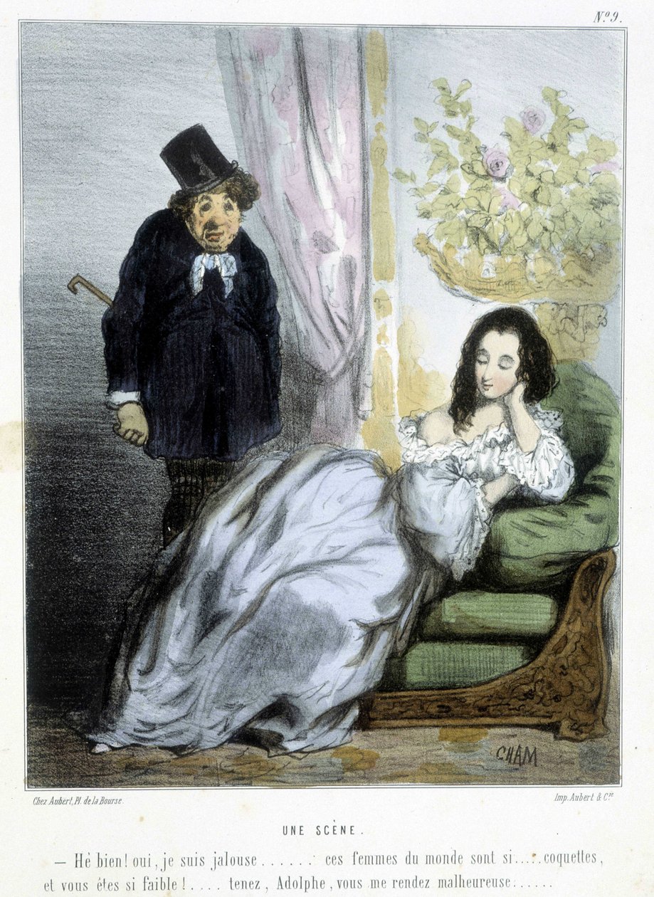 Uma cena - em "Madeleines" de Cham, c.1870-1880 de Amédée de Noé