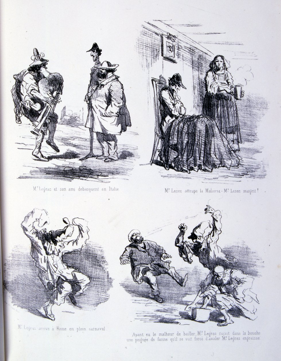 ilustração para A Arte de engordar e perder peso de Amédée de Noé