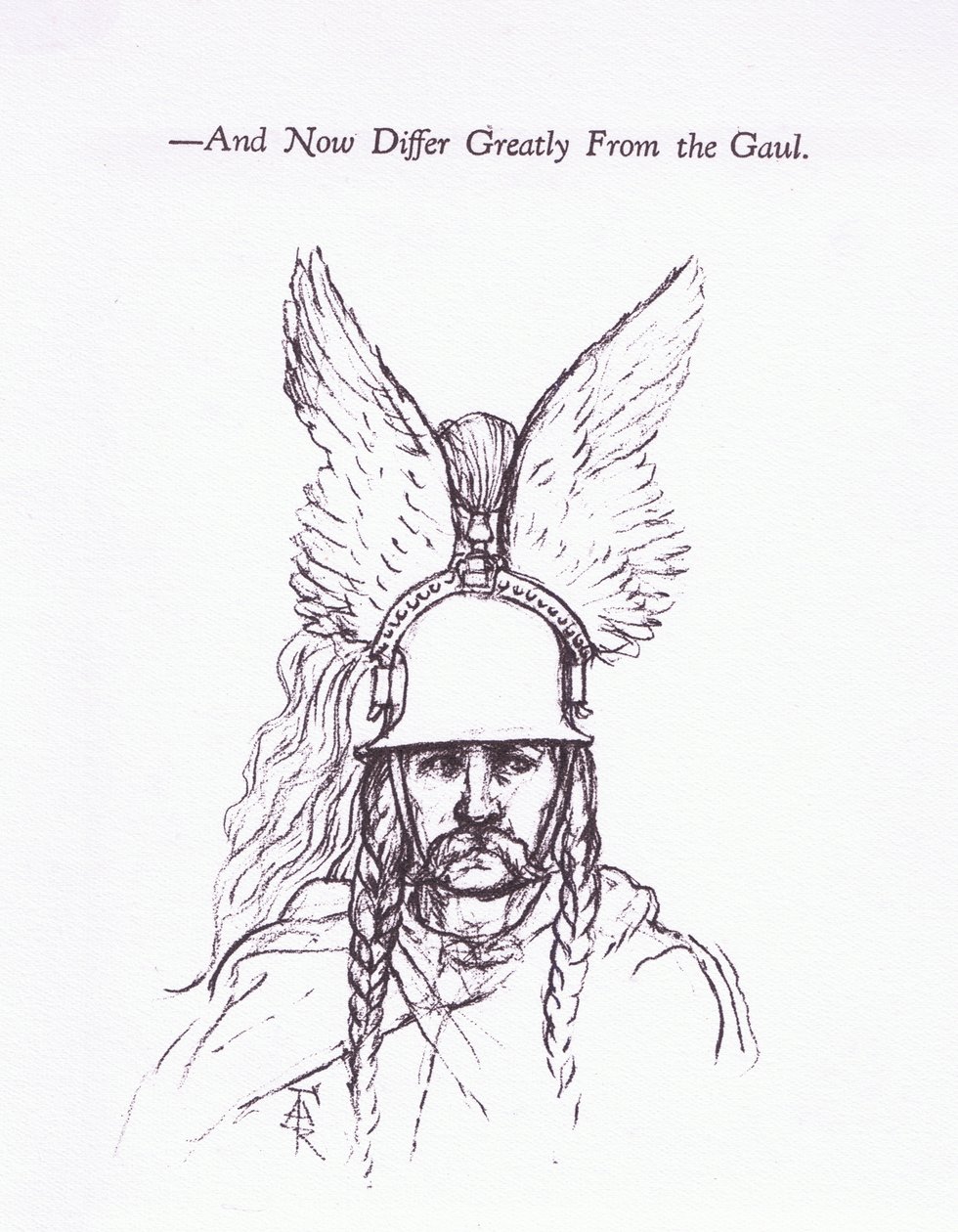 Um chefe gaulês, ilustração do soldado romano, 1928 de Amedee Forestier