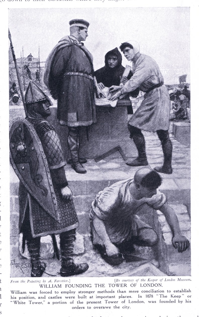Guilherme fundando a Torre de Londres, na década de 1920 de Amedee Forestier