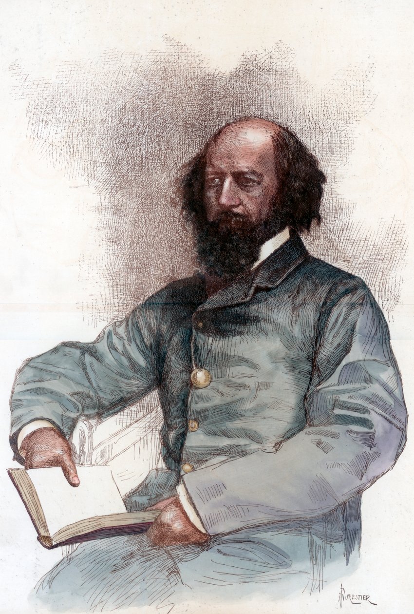 Alfred Lord Tennyson 1809-1892, poeta inglês, 1884. de Amedee Forestier