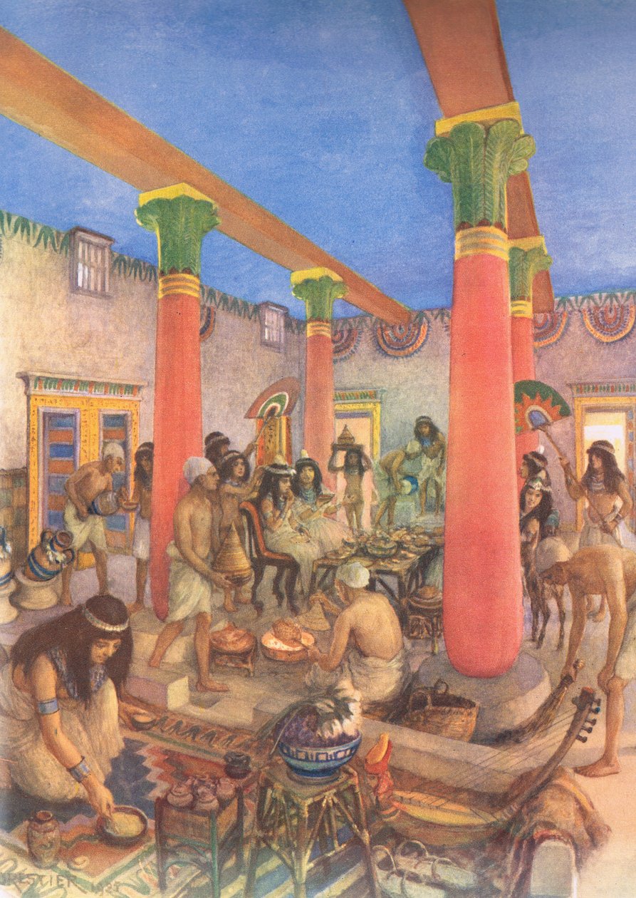 Vida Doméstica no Egito, dos cartazes da escola MacMillan, c.1950-60s de Amedee Forestier