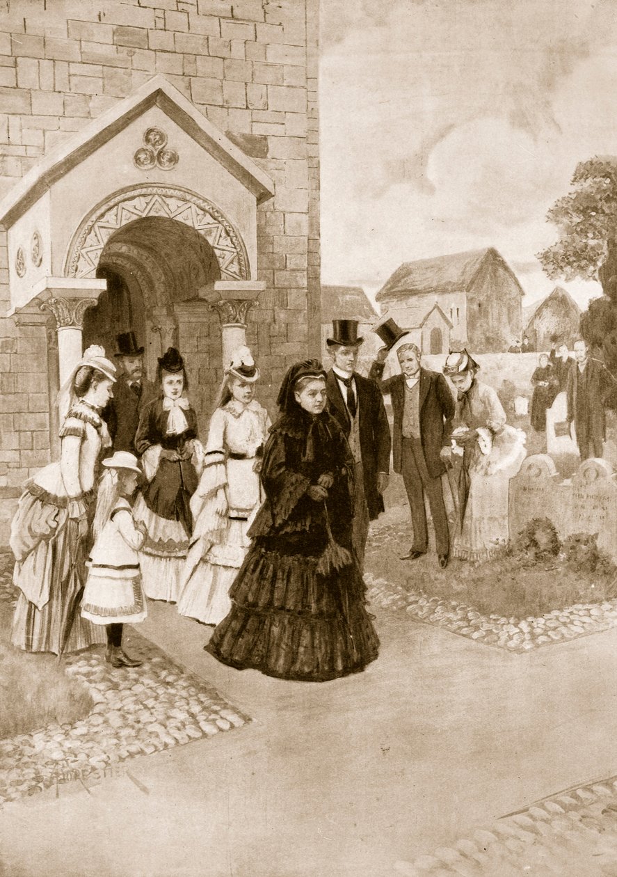 A Vida da Rainha Vitória em Osborne: Sua Majestade na Igreja de Whippingham, de &39;The Illustrated London News&39;, 1901 de Amedee Forestier