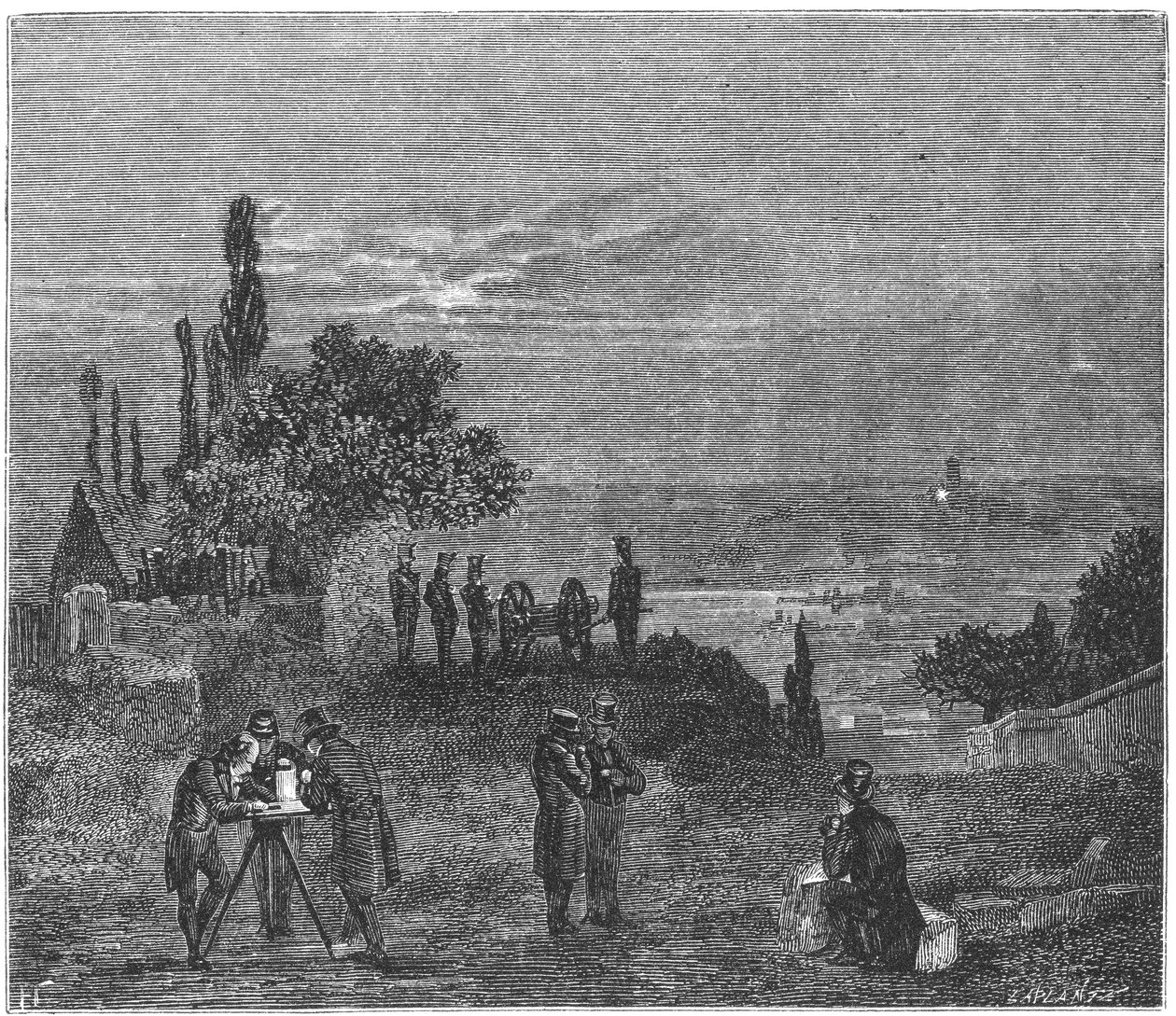 Experiência para calcular a velocidade do som no ar, Paris, 1822 1873 de Amedee Guillemin