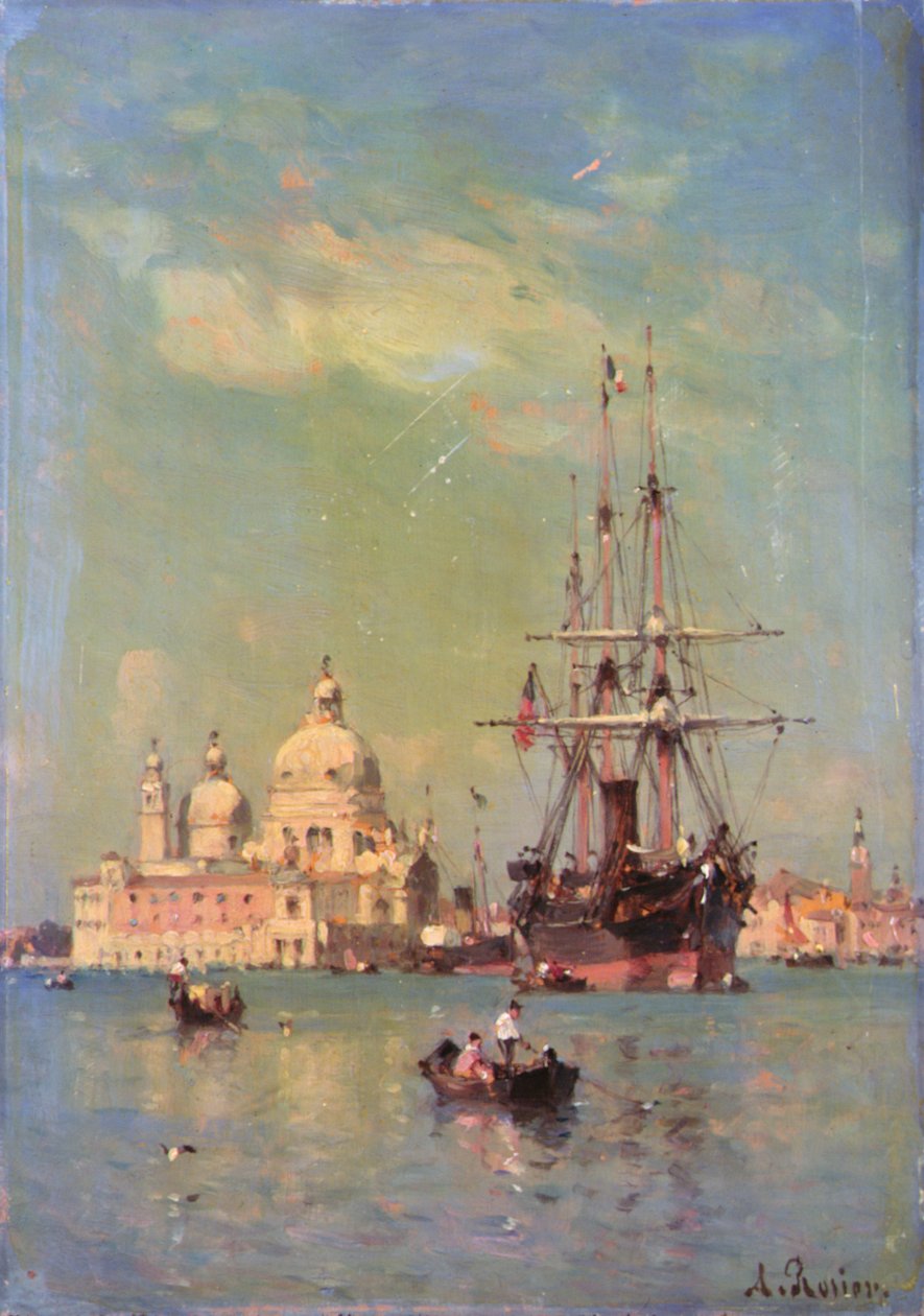 Vista de Veneza (óleo sobre tela) de Amedee Rosier