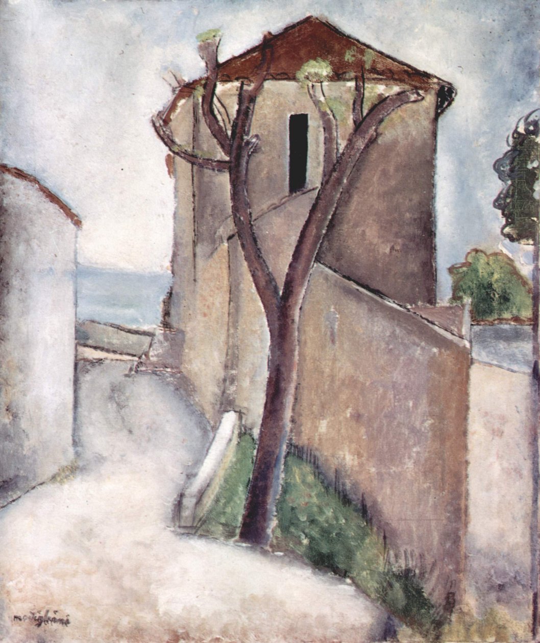Árvore e casa de Amedeo Modigliani