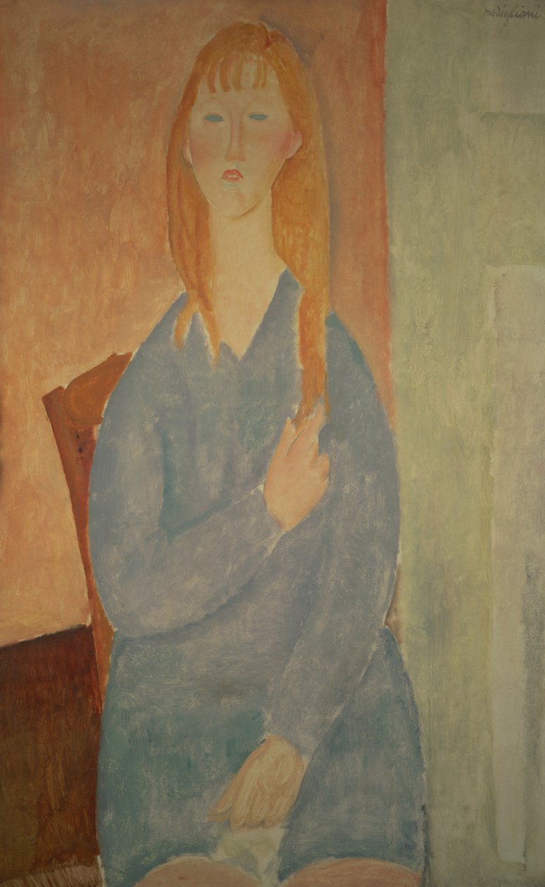 Menina em um vestido azul de Amedeo Modigliani