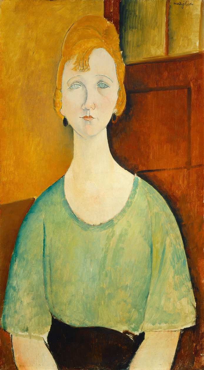Menina, em, um, blusa verde de Amedeo Modigliani