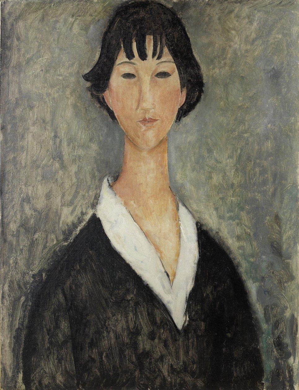 Menina, com, cabelo preto de Amedeo Modigliani