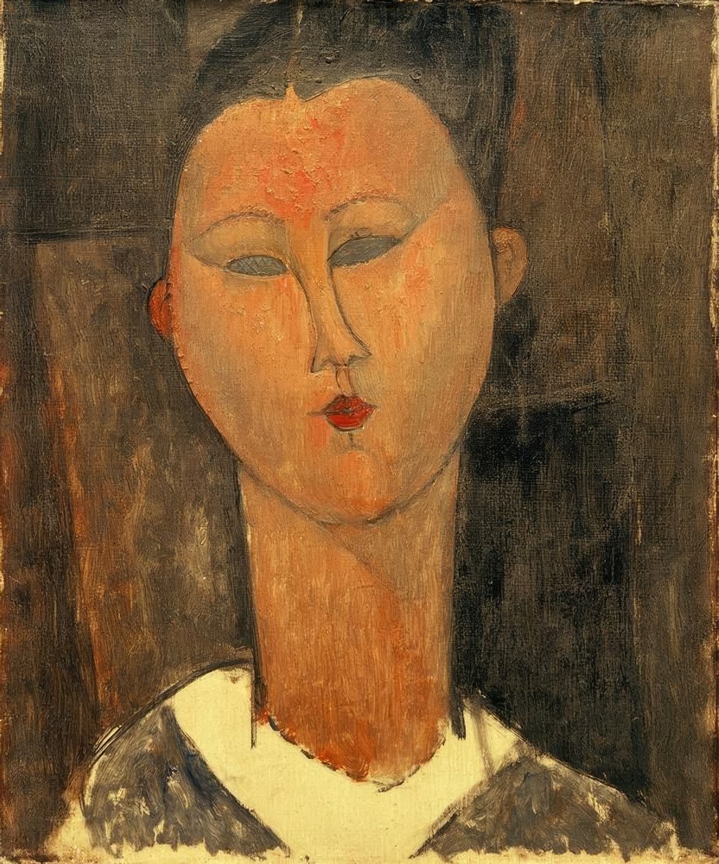 Jovem mulher com colarinho branco de Amedeo Modigliani