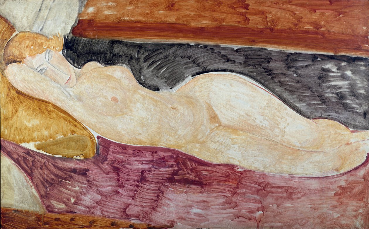 Fralda nua. Pintura de Amedeo Modigliani (1884-1920), 1918. Óleo sobre tela. Roma, Museu de Arte Moderna e Contemporânea (Roma, Galeria Nacional de Arte Moderna e Contemporânea) de Amedeo Modigliani