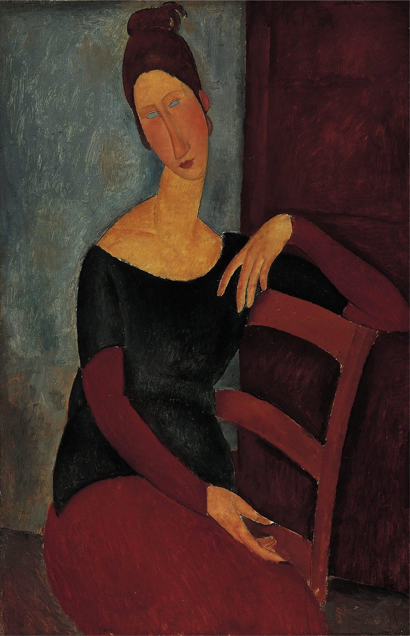 Retrato da esposa dos artistas - Jeanne Hebuterne. de Amedeo Modigliani