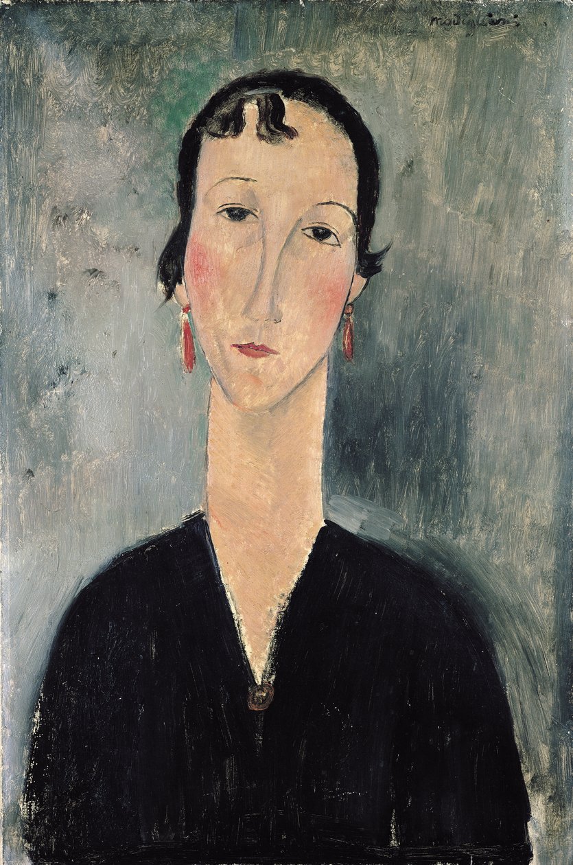Mulher com brincos de Amedeo Modigliani