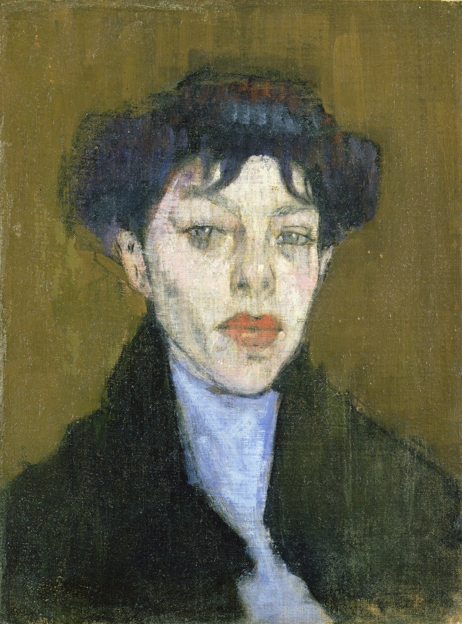 Mulher com um lenço azul, c.1912 de Amedeo Modigliani