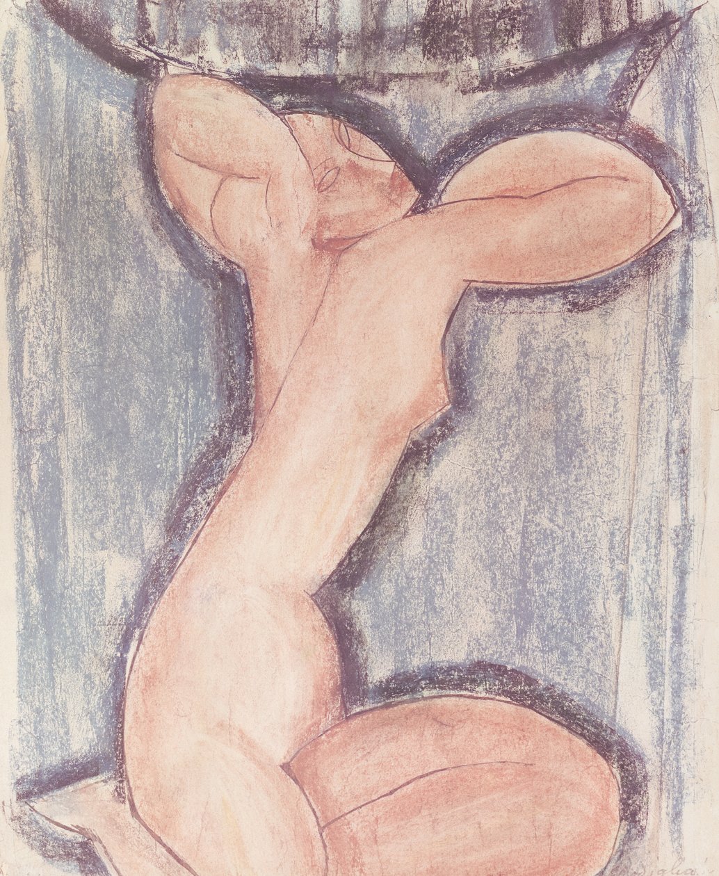 Cariátide (pastel sobre papel) de Amedeo Modigliani