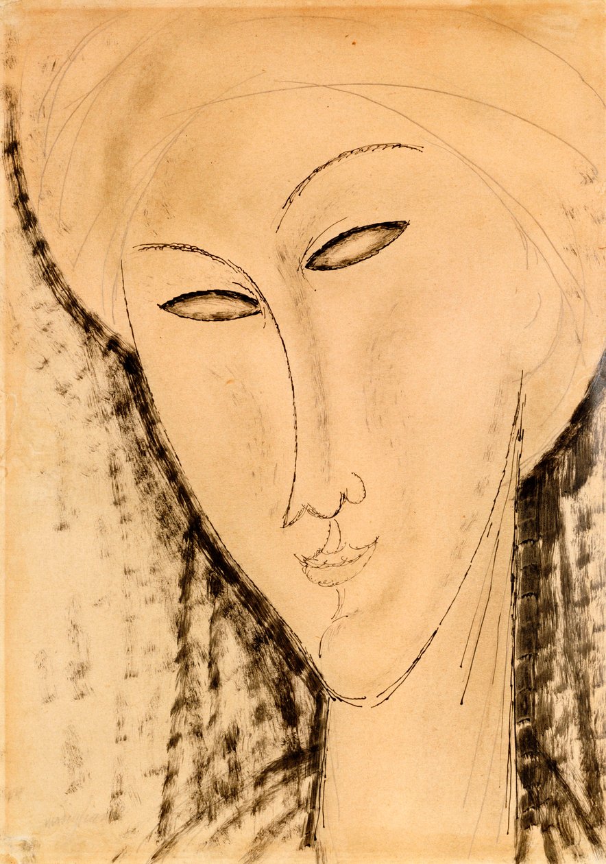 Cabeça de uma mulher de Amedeo Modigliani