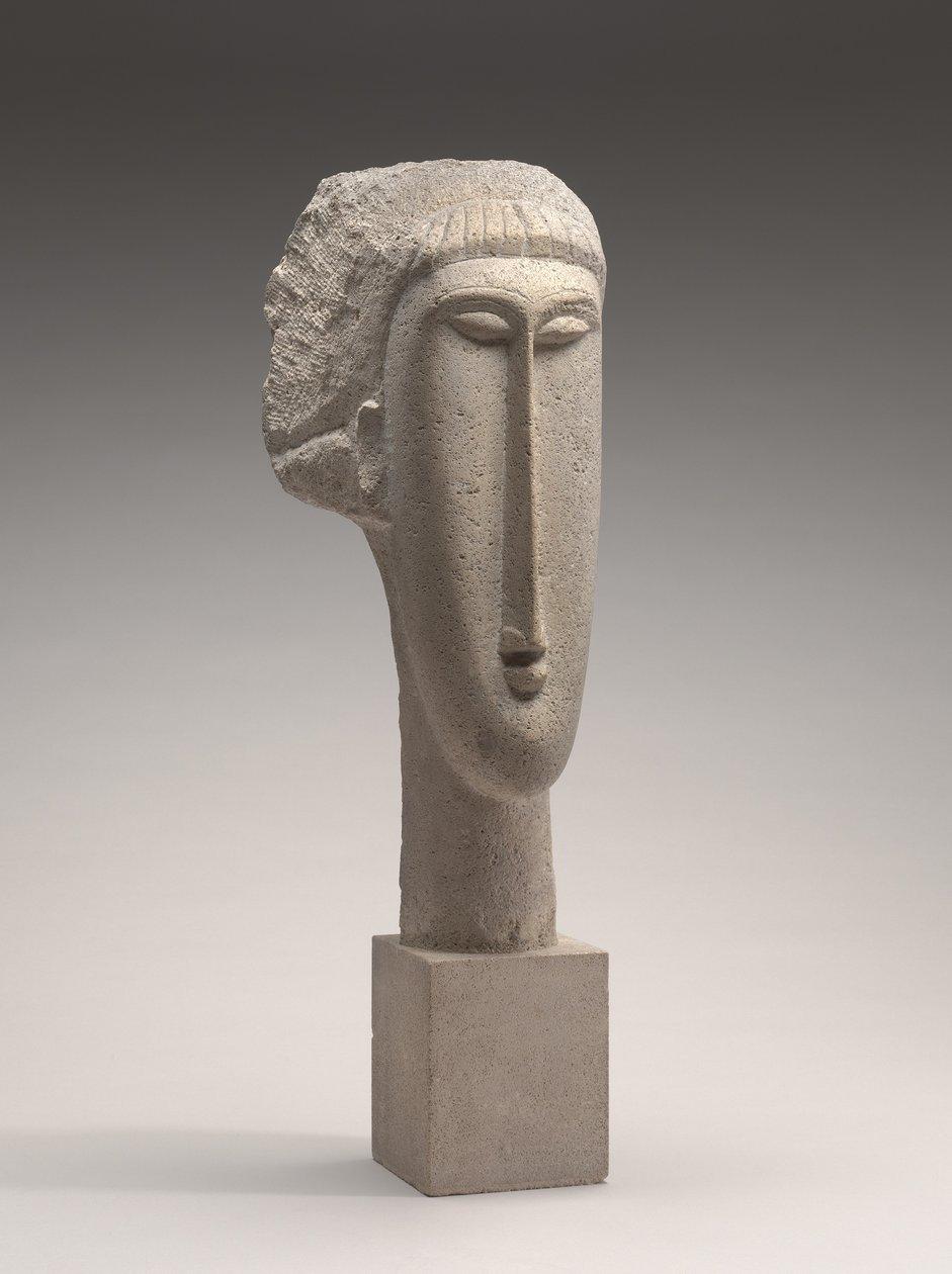Cabeça de uma mulher, c.1910-1911 (calcário) de Amedeo Modigliani