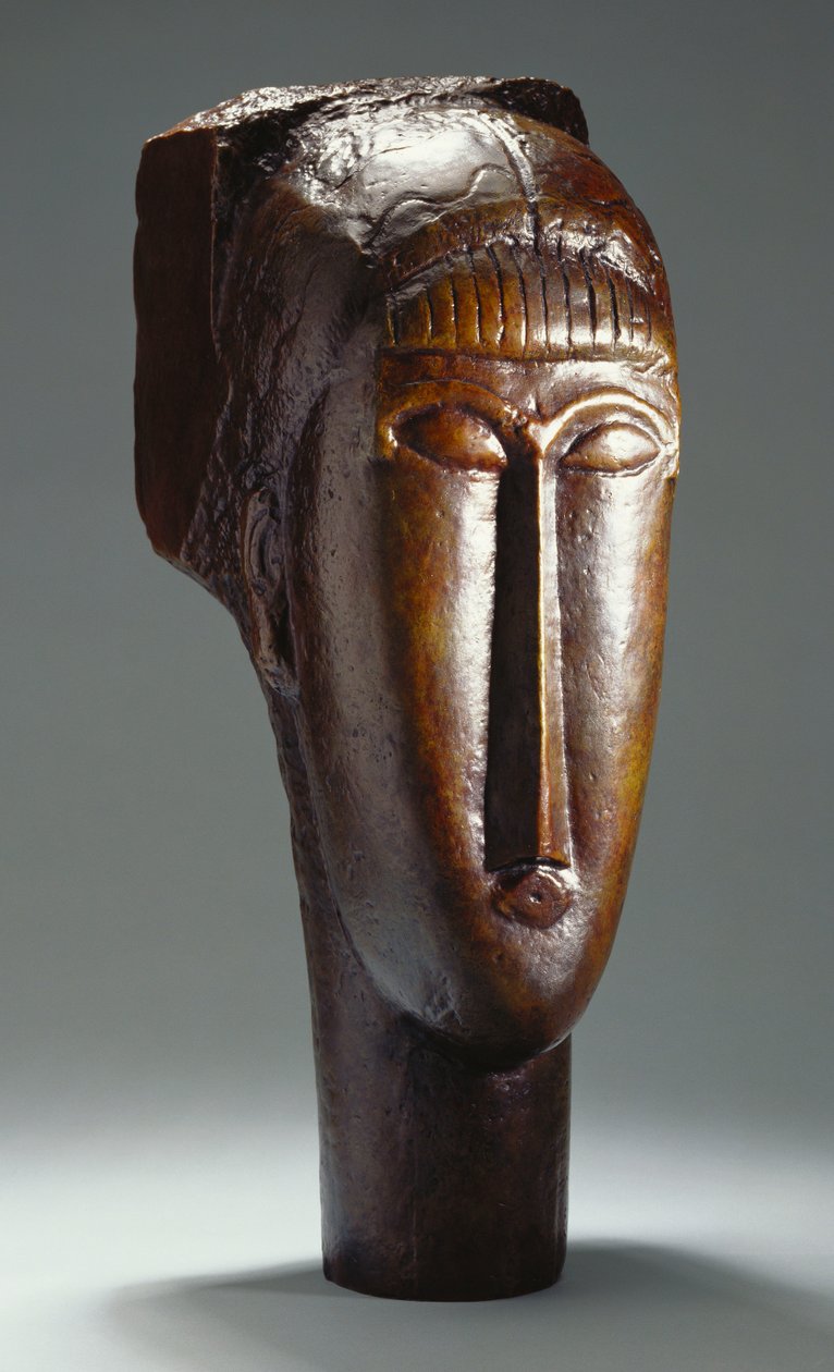 Cabeça de uma mulher com uma franja de Amedeo Modigliani