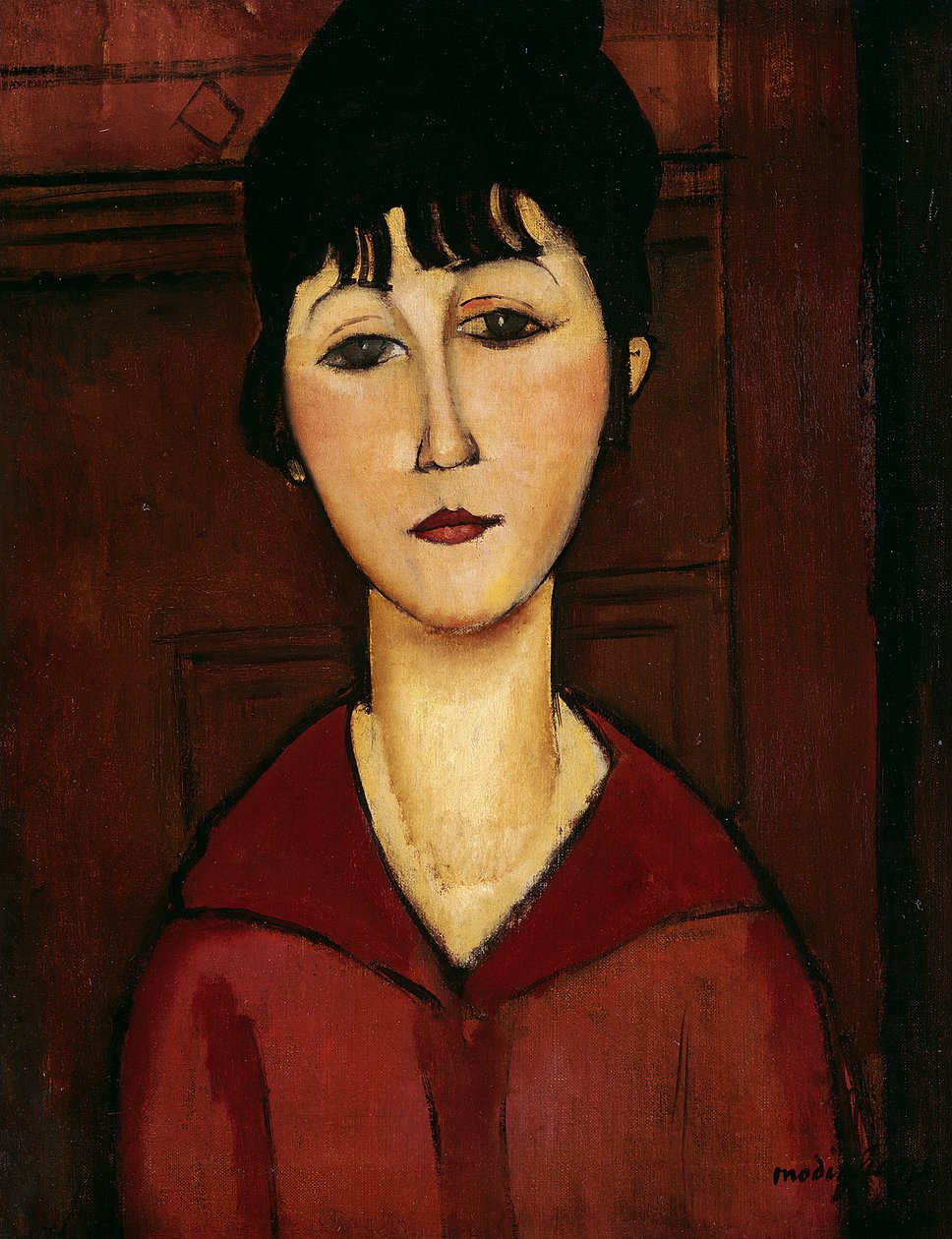 Cabeça de uma jovem garota, 1916 de Amedeo Modigliani