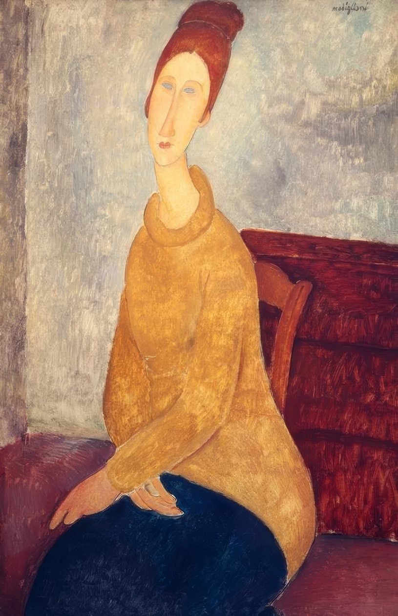 Jeanne Hebuterne com suéter amarelo de Amedeo Modigliani