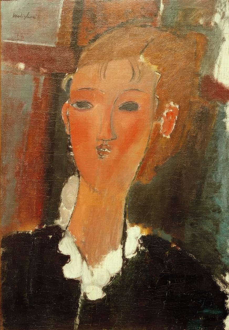 Jovem mulher com colarinho branco de Amedeo Modigliani