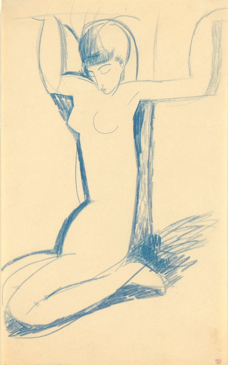 Ajoelhado Caryatid azul (Anna Akhmatova de Amedeo Modigliani