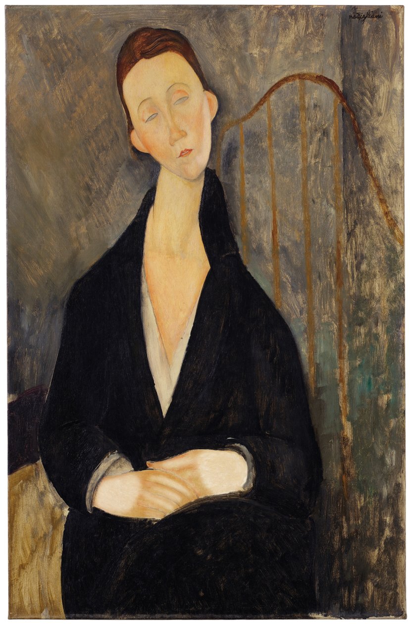 Lunia Czechowska (no vestido preto) de Amedeo Modigliani