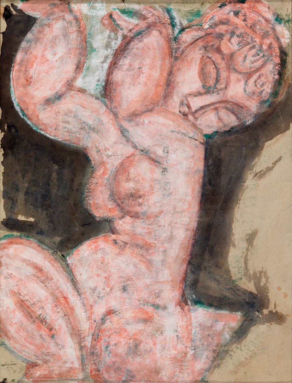 Nudez Rosa - Caryatid de Amedeo Modigliani